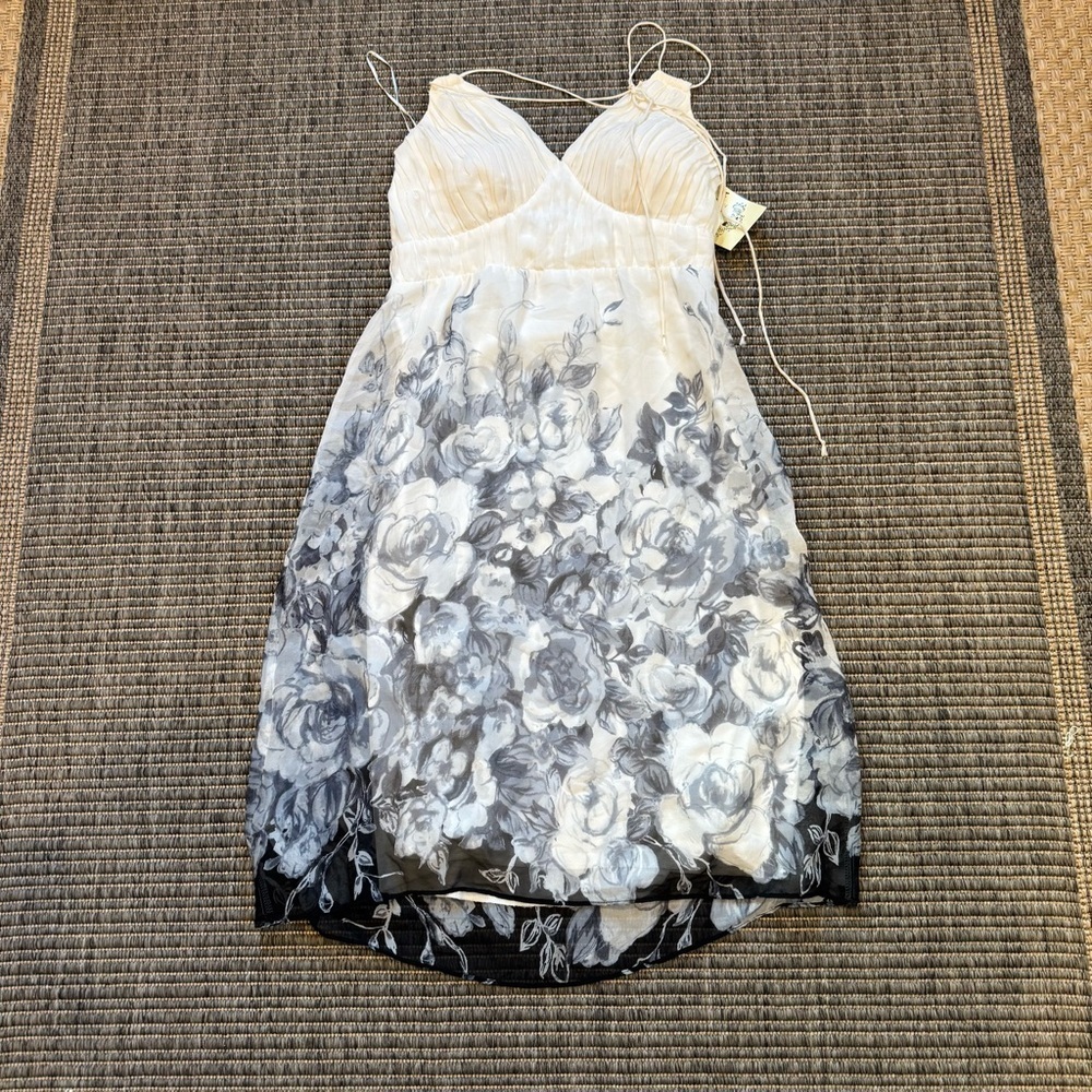 Signature by Sangria Black and White Floral Mini Dress